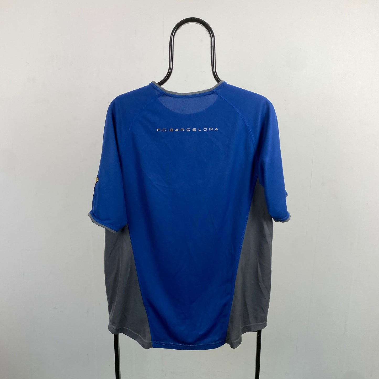 00s Nike Barcelona Football Shirt T-Shirt Grey Large