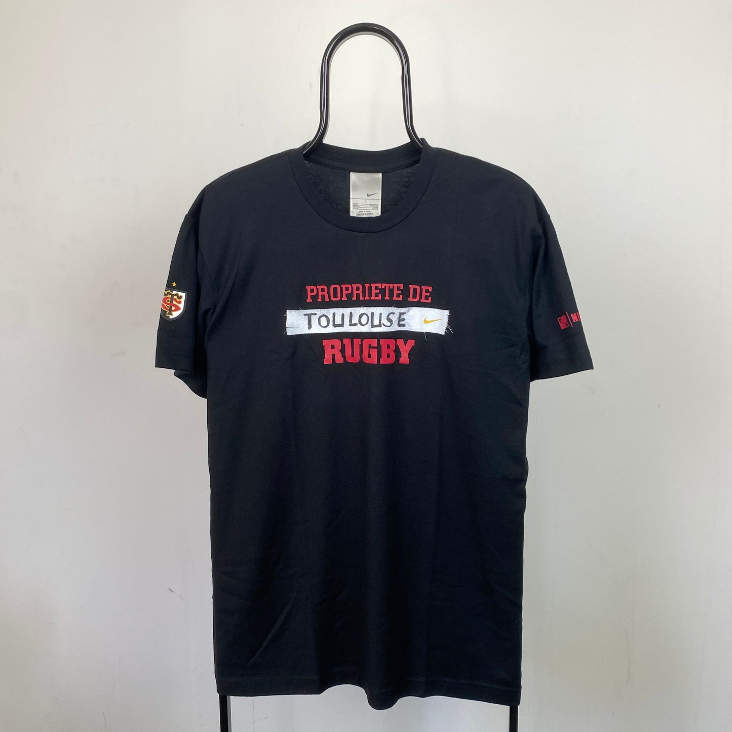 00s Nike Toulouse Rugby T-Shirt Black Small