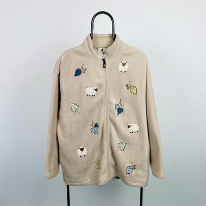 Retro Tulchan Sheep Fleece Sweatshirt Brown XL