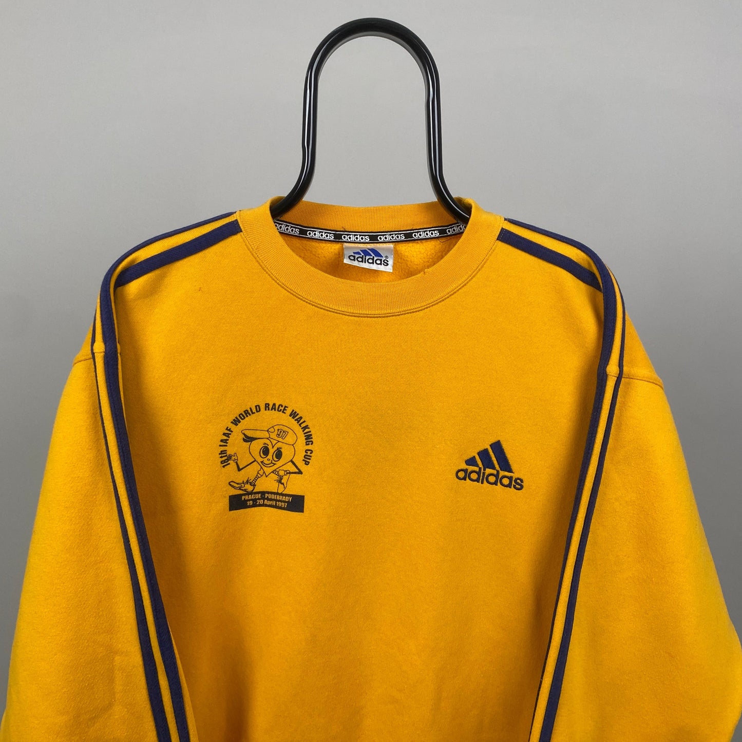 90s Adidas Sweatshirt Yellow XL