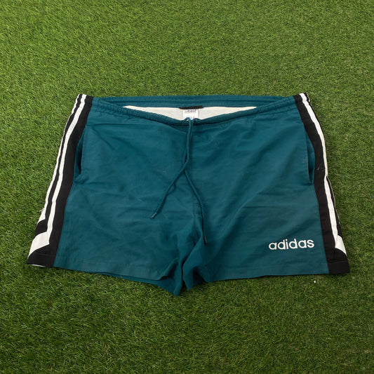 90s Adidas Football Shorts Green Large
