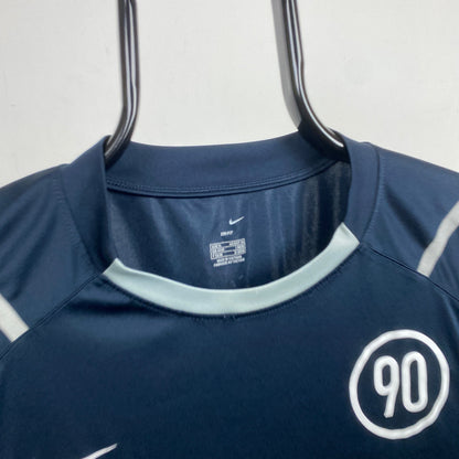 00s Nike T90 Football Shirt T-Shirt Blue XL