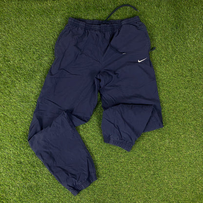 00s Nike Clima-Fit Piping Windbreaker Jacket + Joggers Set Blue Medium