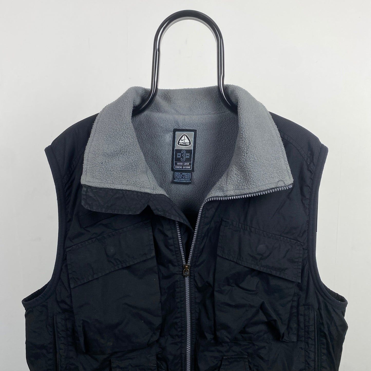 00s Nike ACG Fleece Gilet Jacket Black Medium