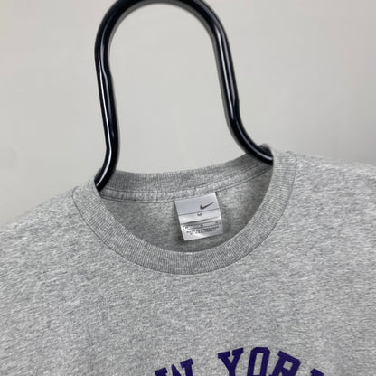 00s Nike New York Long Sleeve T-Shirt Grey Medium