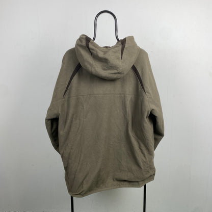 90s Nike Reversible Fleece Coat Jacket Brown XL
