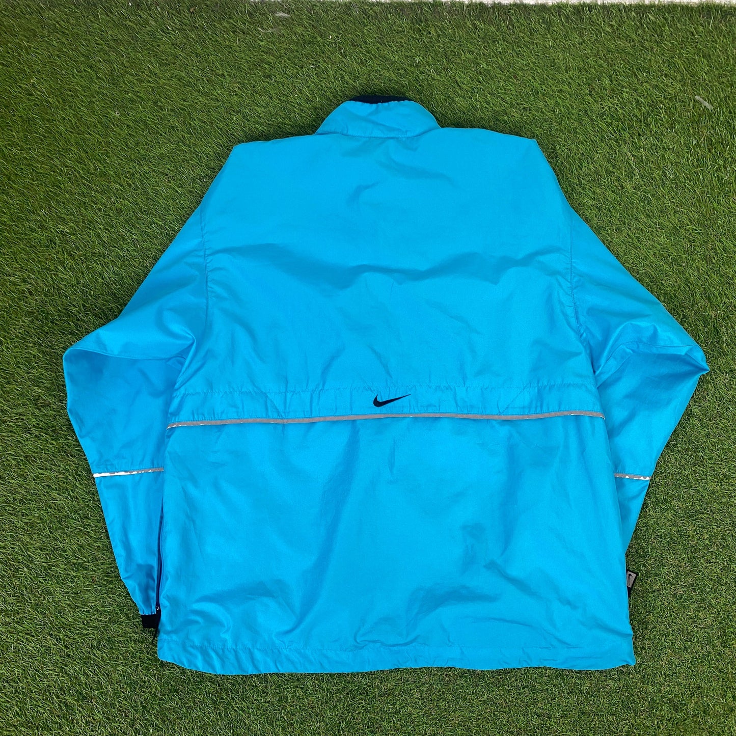 90s Nike Piping Windbreaker Jacket + Joggers Set Blue Medium