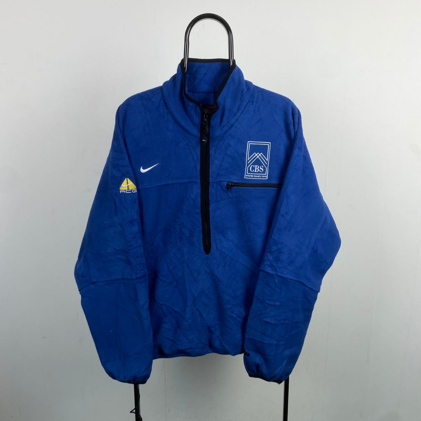 90s Nike ACG Winter Olympic Games Fleece Sweatshirt Blue Medium
