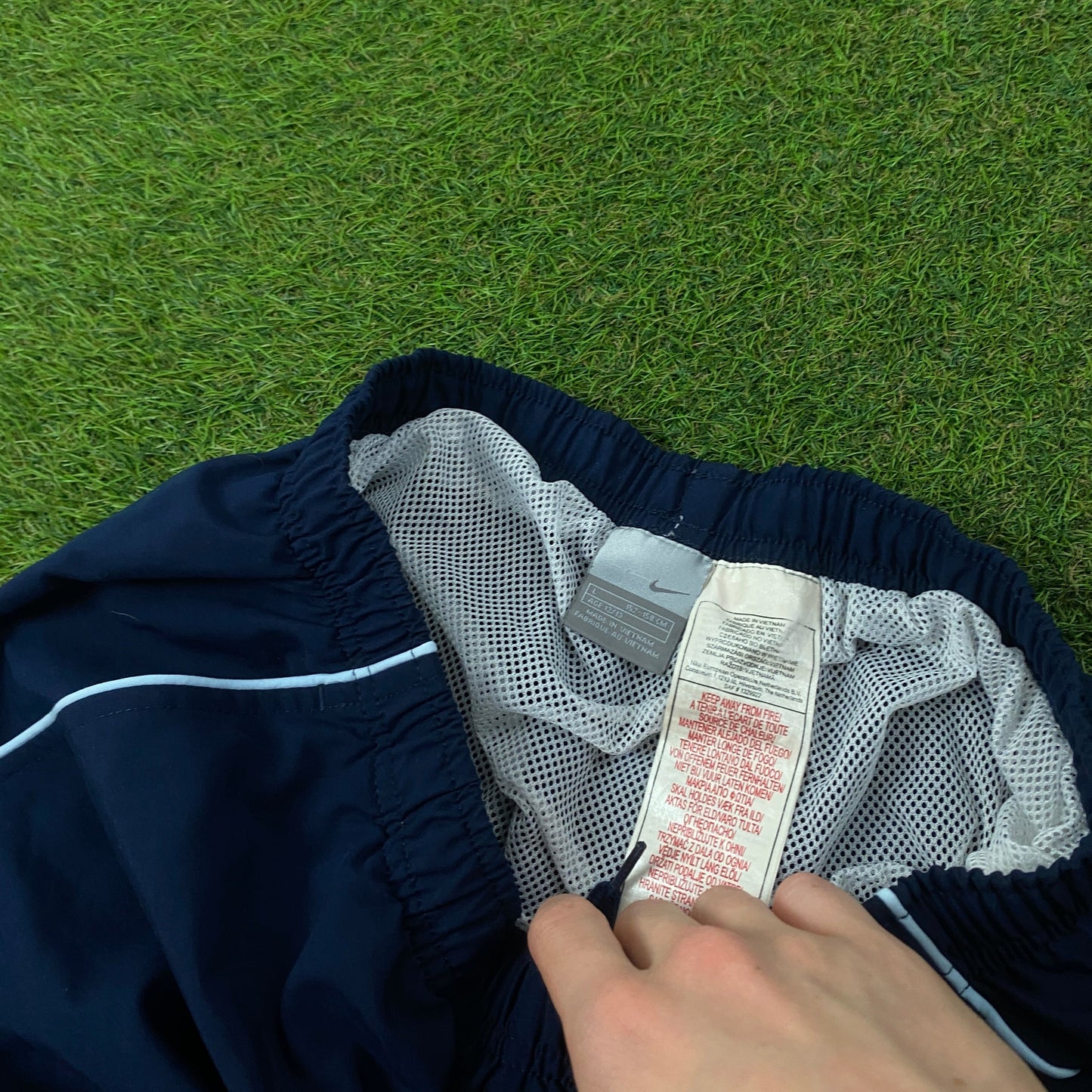 00s Nike Piping Shorts Blue Small