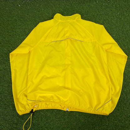 00s Nike Piping Windbreaker Jacket + Joggers Set Yellow Medium