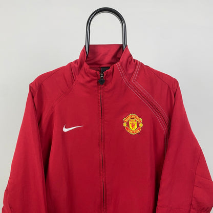 00s Nike Manchester United Windbreaker Jacket Red Small