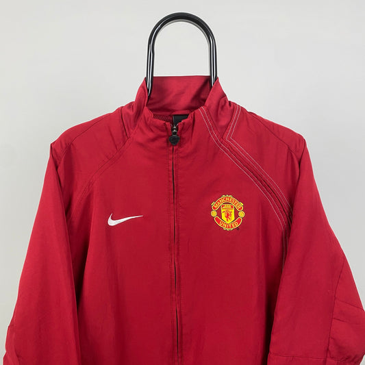 00s Nike Manchester United Windbreaker Jacket Red Small