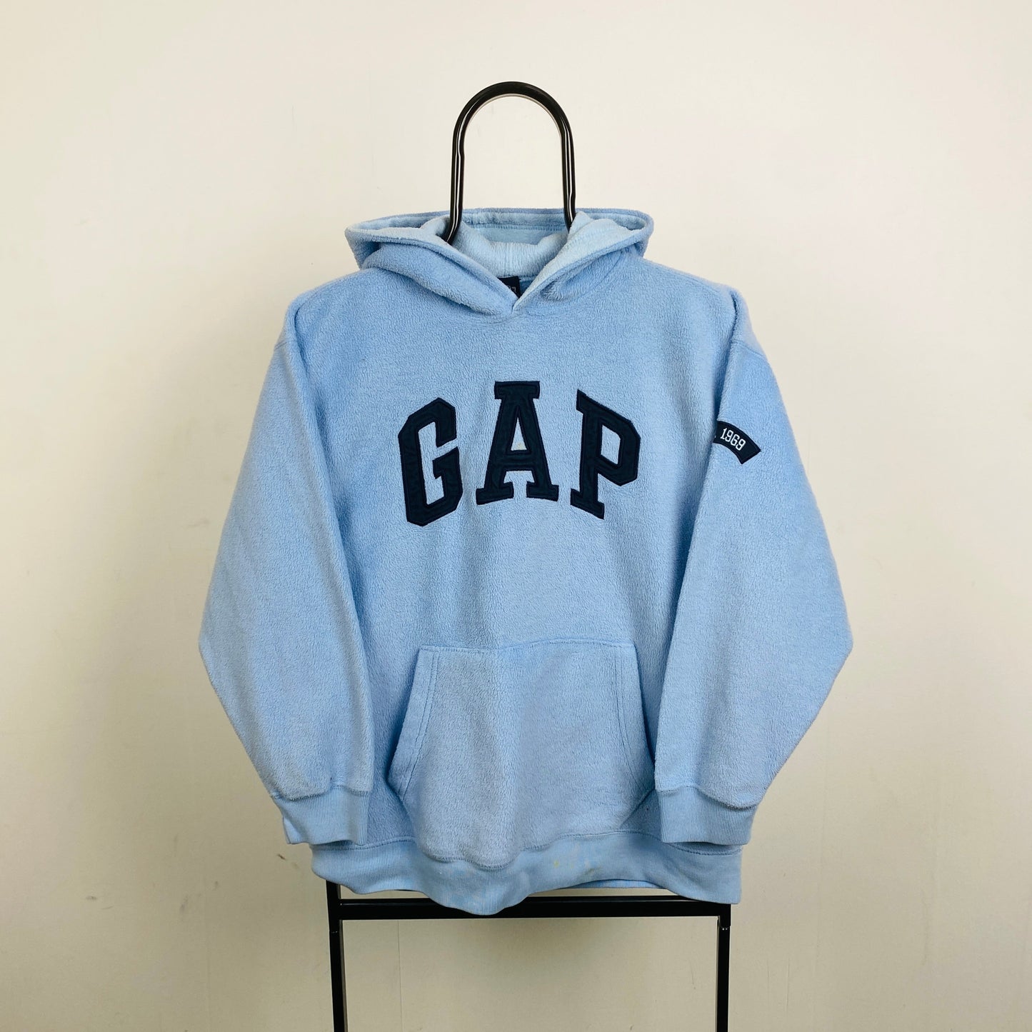 Retro Gap Fleece Hoodie Baby Blue Small