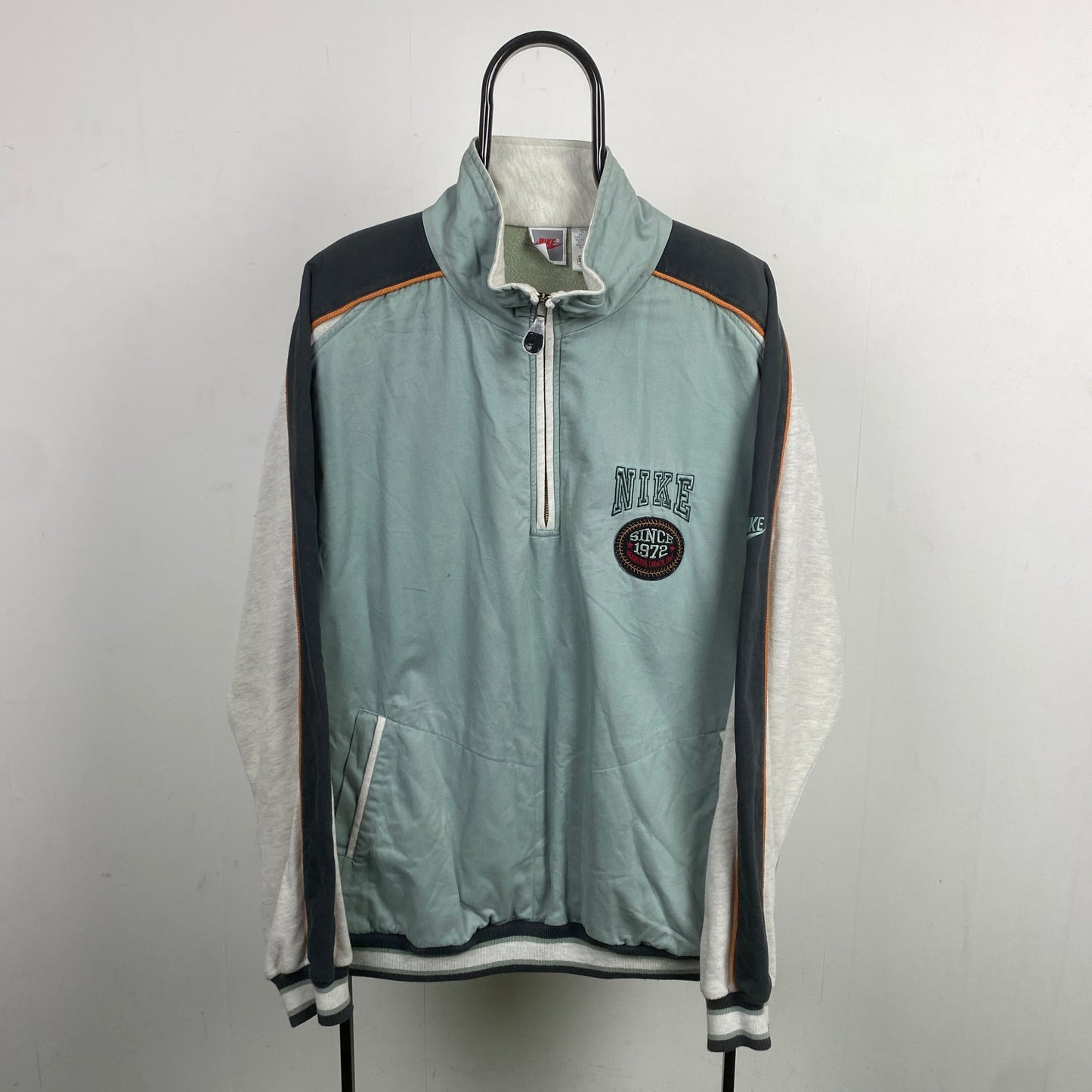 90s Nike 1/4 Zip Sweatshirt Green XL