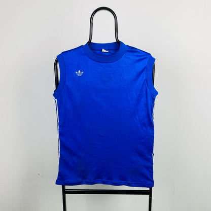 90s Adidas Ventex Vest T-Shirt Blue Medium