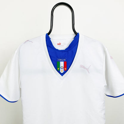 Retro Puma Italy Football Shirt T-Shirt White Medium