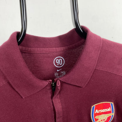 00s Nike Arsenal Highbury Polo Shirt T-Shirt Red XL