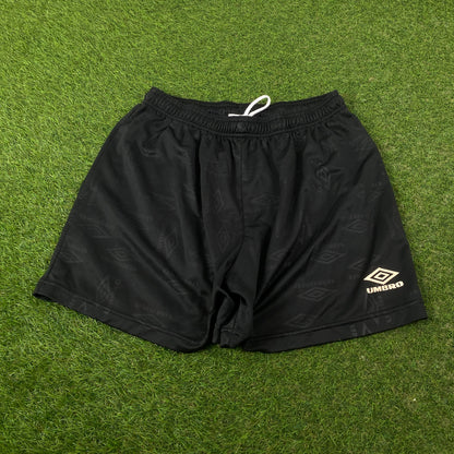 Retro Umbro Football Shorts Black XL