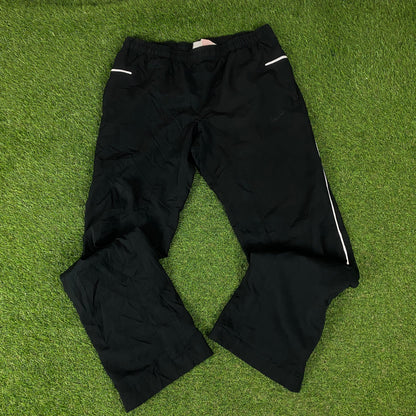 00s Nike Piping Windbreaker Tracksuit Set Jacket + Joggers Black XL