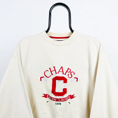 Retro Chaps Ralph Lauren Sweatshirt Brown Small