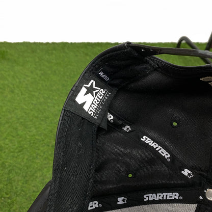 Retro Starter Leather Hat Black