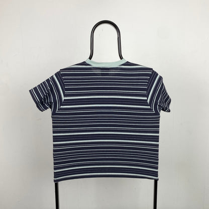00s Nike Striped T-Shirt Blue XS
