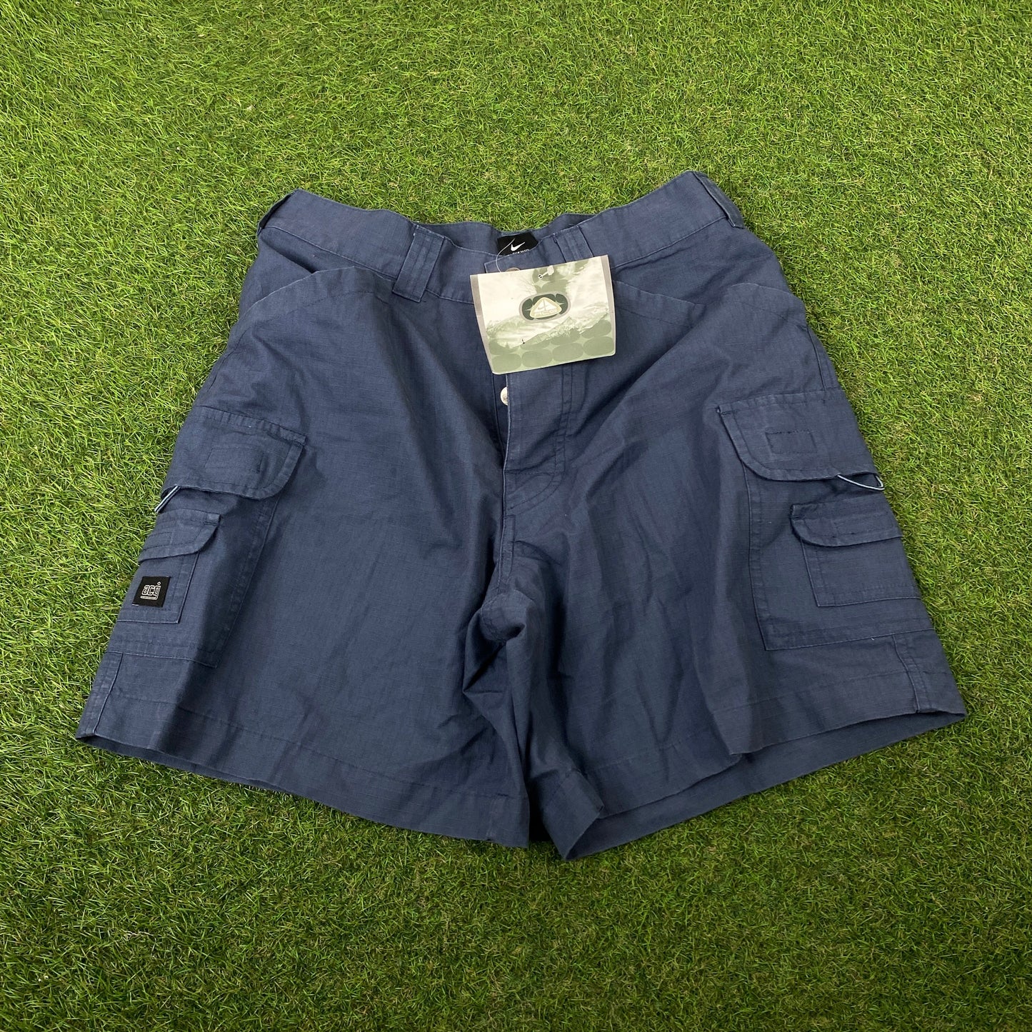 00s Nike ACG Cargo Shorts Blue Small