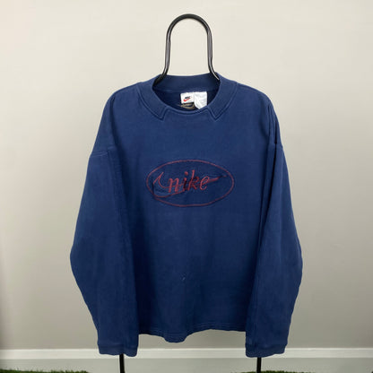 90s Nike Sweatshirt Blue Large