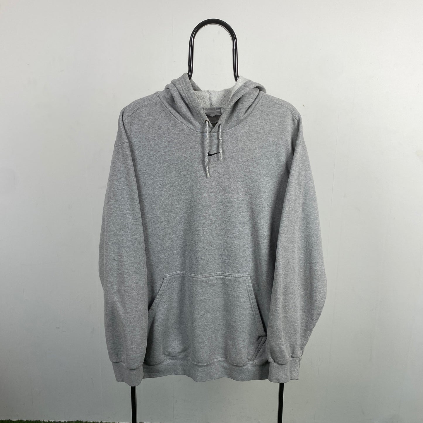 00s Nike Centre Swoosh Hoodie Grey XL