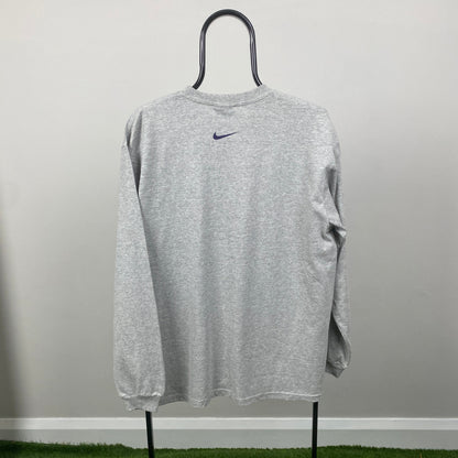 00s Nike New York Long Sleeve T-Shirt Grey Medium