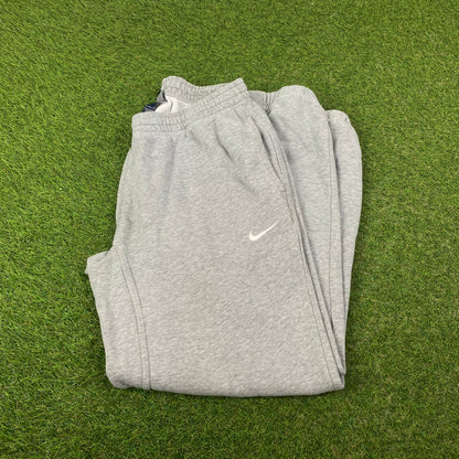 00s Nike Wide Leg Cotton Joggers Grey Medium