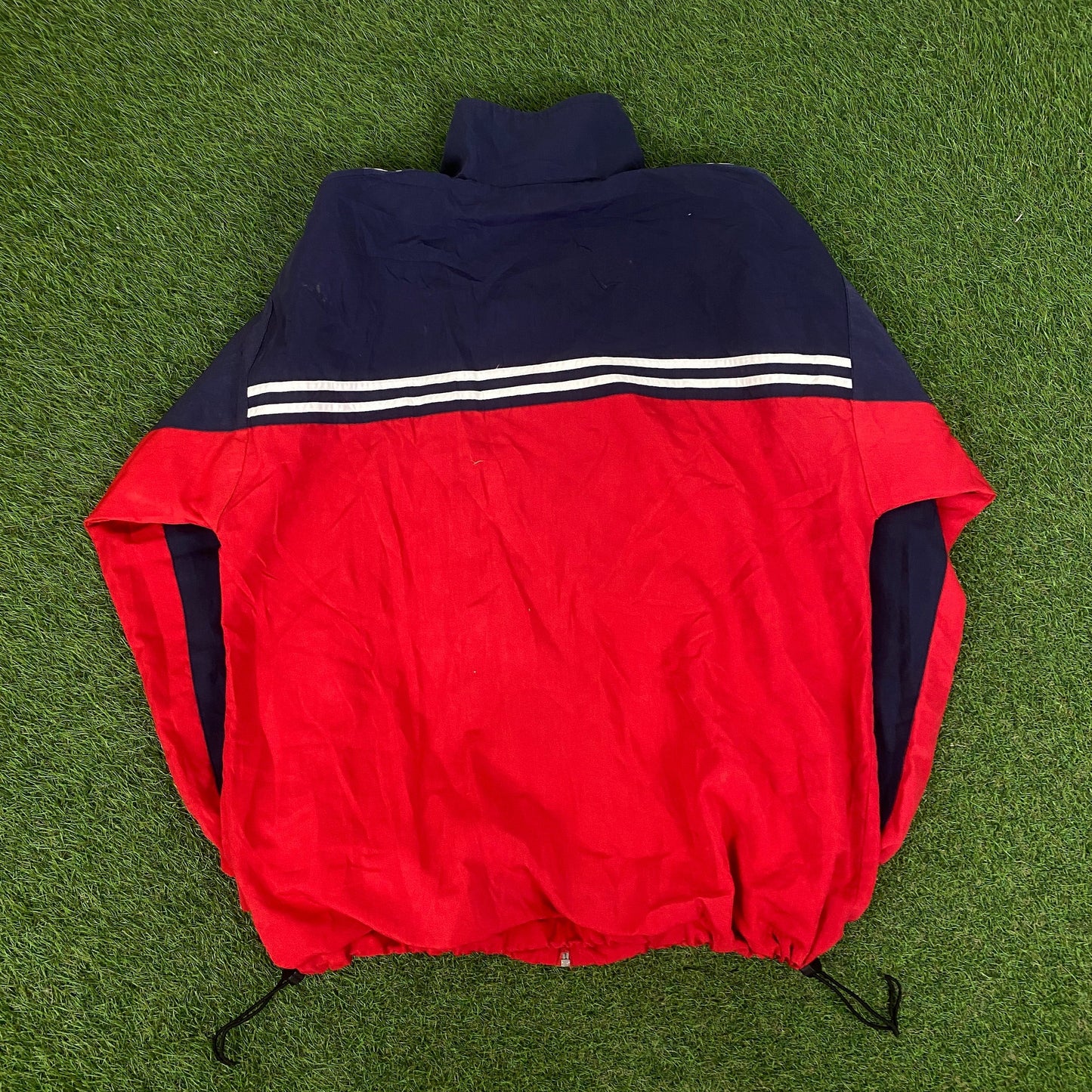 00s Nike Piping Windbreaker Jacket + Joggers Set Red Medium