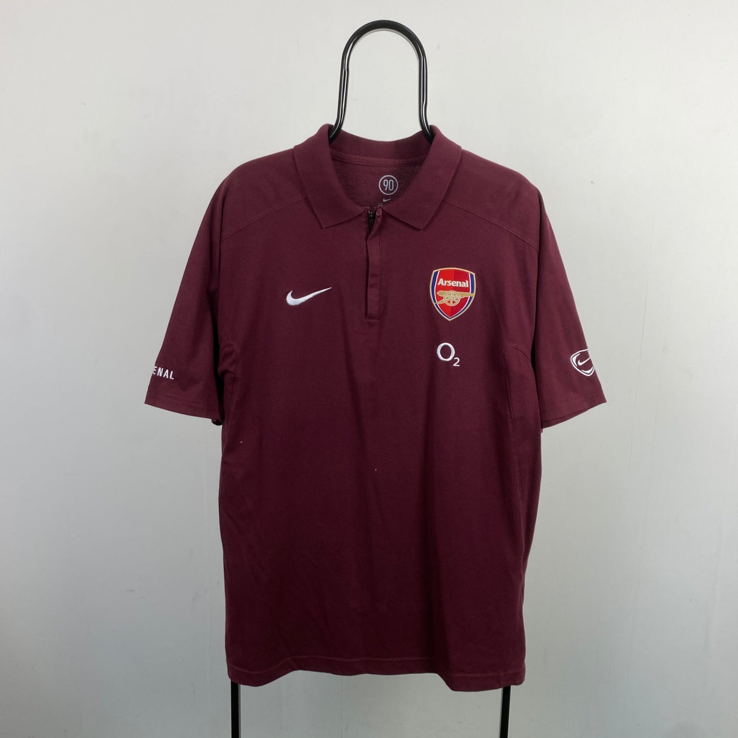 00s Nike Arsenal Highbury Polo Shirt T-Shirt Red XL