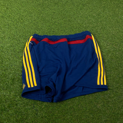 90s Adidas Spain Football Shorts Blue Large
