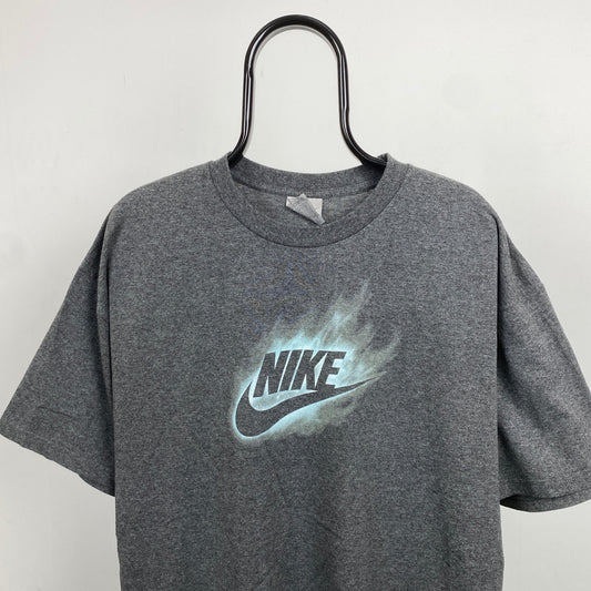 00s Nike Go Like Hell Flame T-Shirt Grey XL