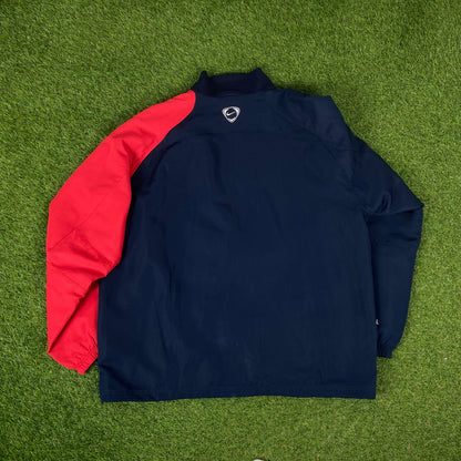 00s Nike Arsenal Windbreaker Tracksuit Set Jacket + Joggers Blue XL