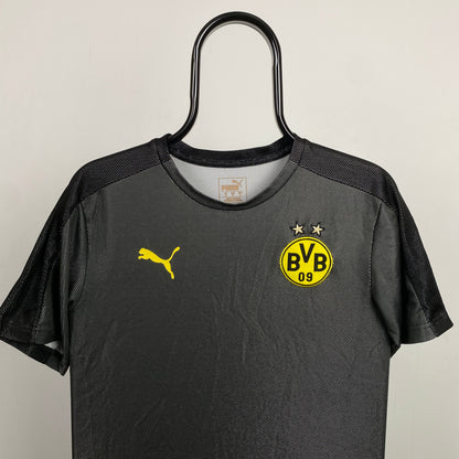 Retro Puma Borussia Dortmund Football Shirt T-Shirt Black Small