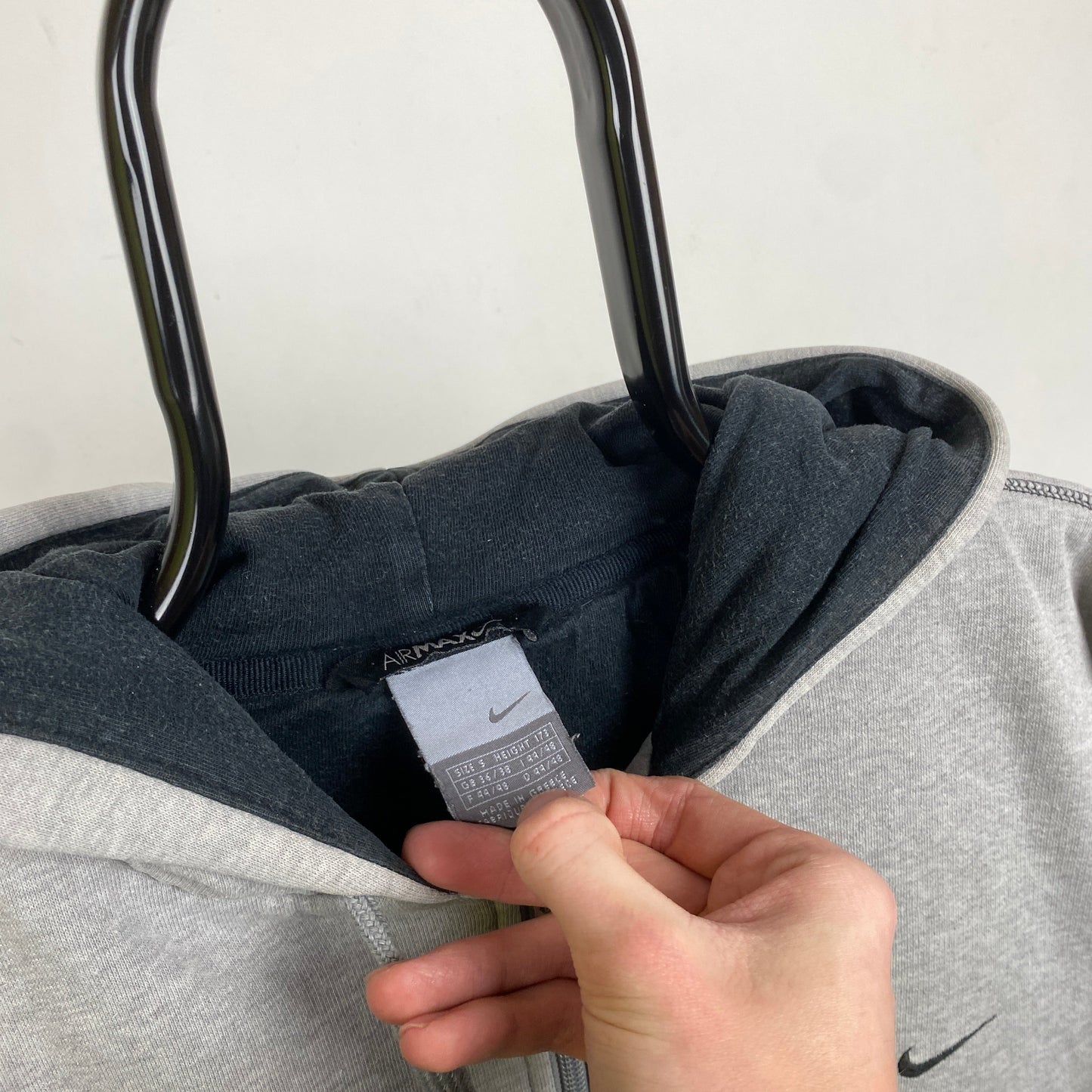 00s Nike Air Max Contrast Stitch Hoodie Grey Small