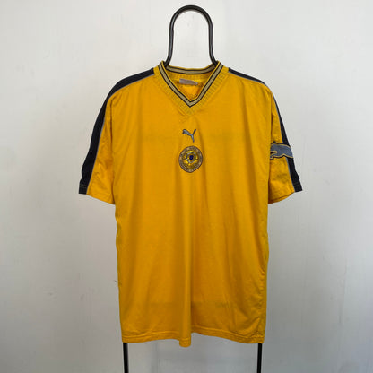 Retro Puma Las Palmas Football Shirt T-Shirt Yellow XL