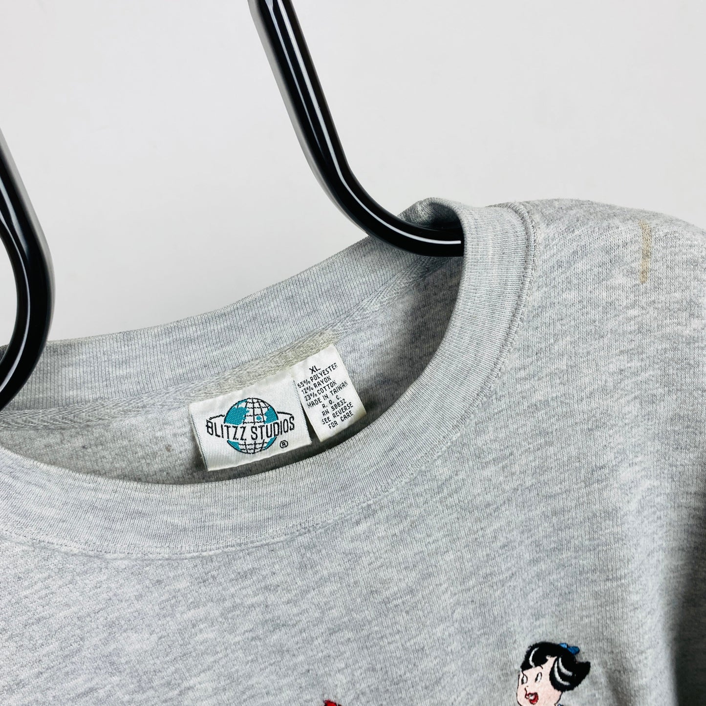 Retro 90s Flintstones Sweatshirt Grey XL