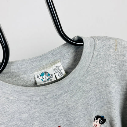 Retro 90s Flintstones Sweatshirt Grey XL