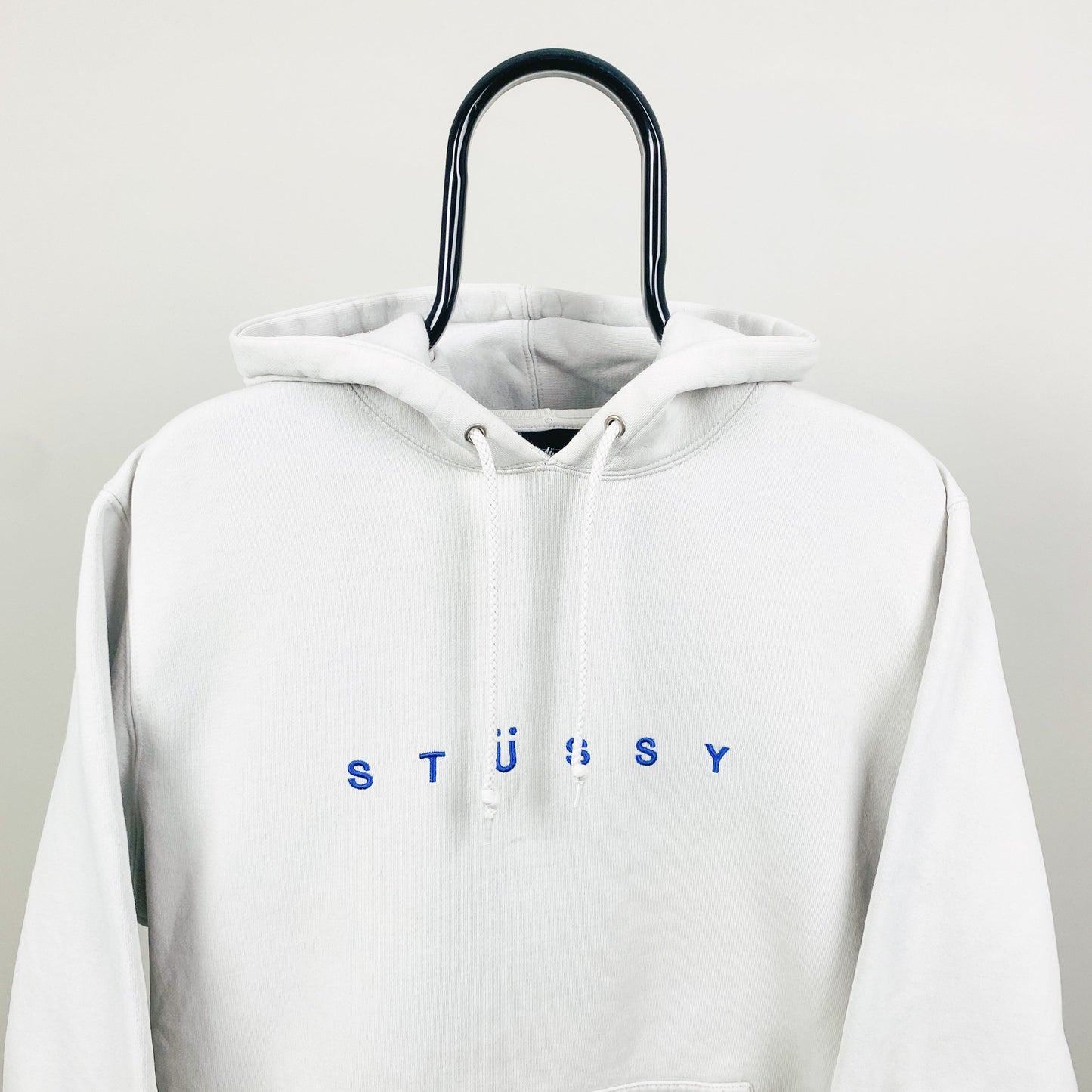 Retro 00s Stussy Hoodie White Large