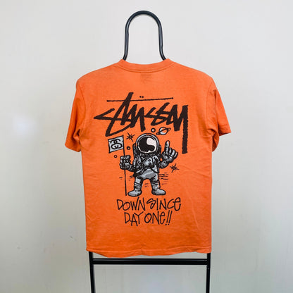 Retro 00s Stussy T-Shirt Orange Small