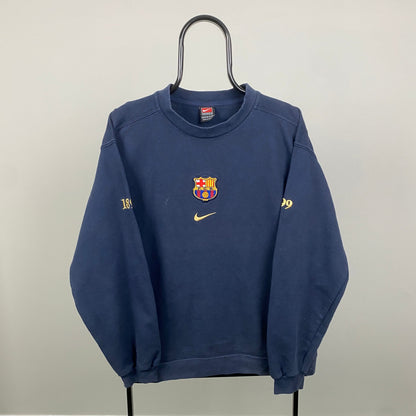90s Nike Barcelona Centenary Sweatshirt Blue Small