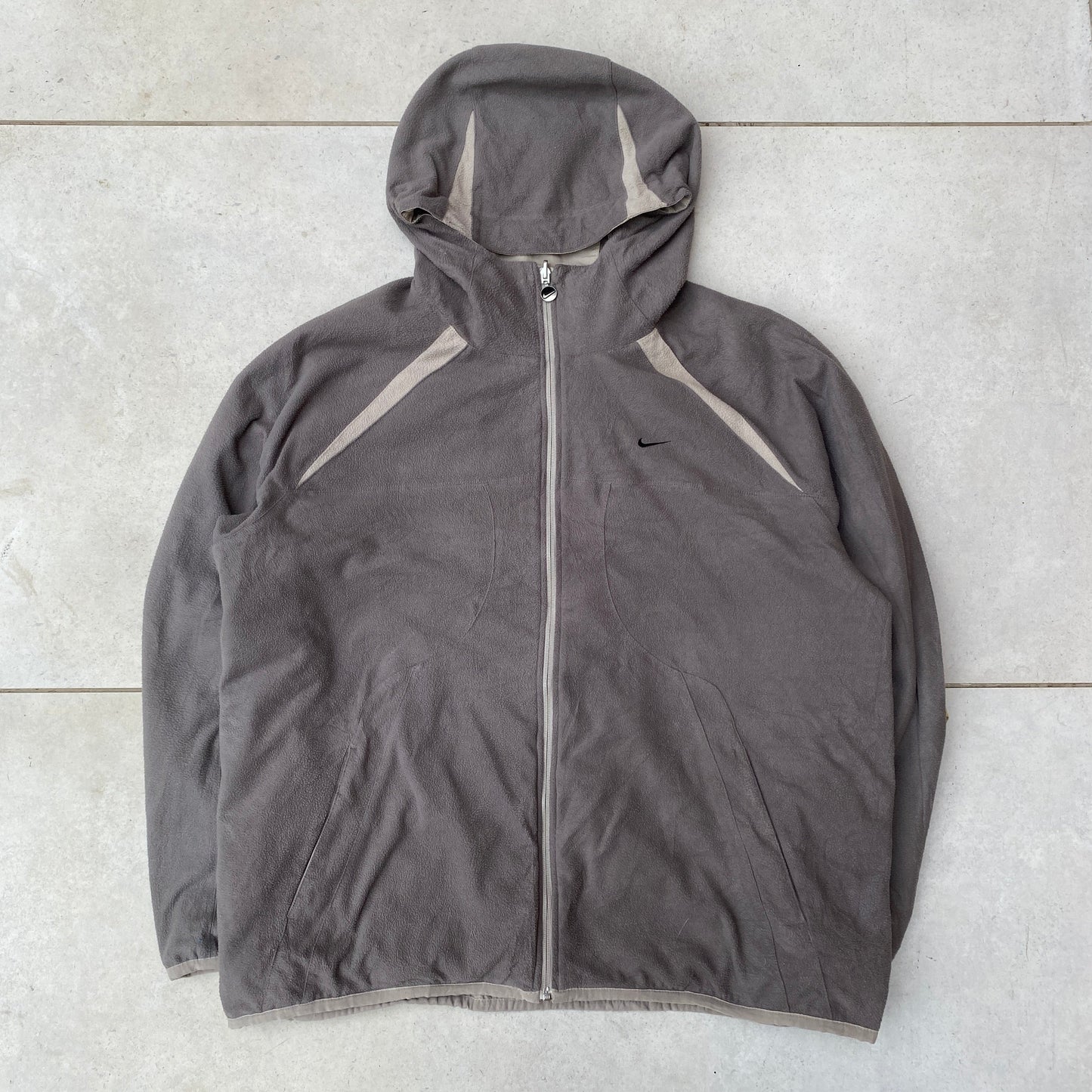 90s Nike Reversible Fleece Coat Jacket Brown Large