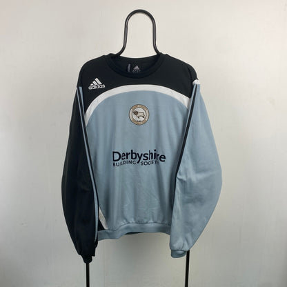 00s Adidas Derby Football Sweatshirt Grey XL