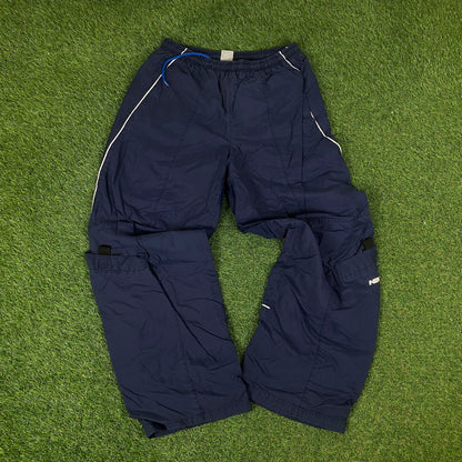 00s Nike Piping Windbreaker Tracksuit Set Jacket + Joggers Blue XL