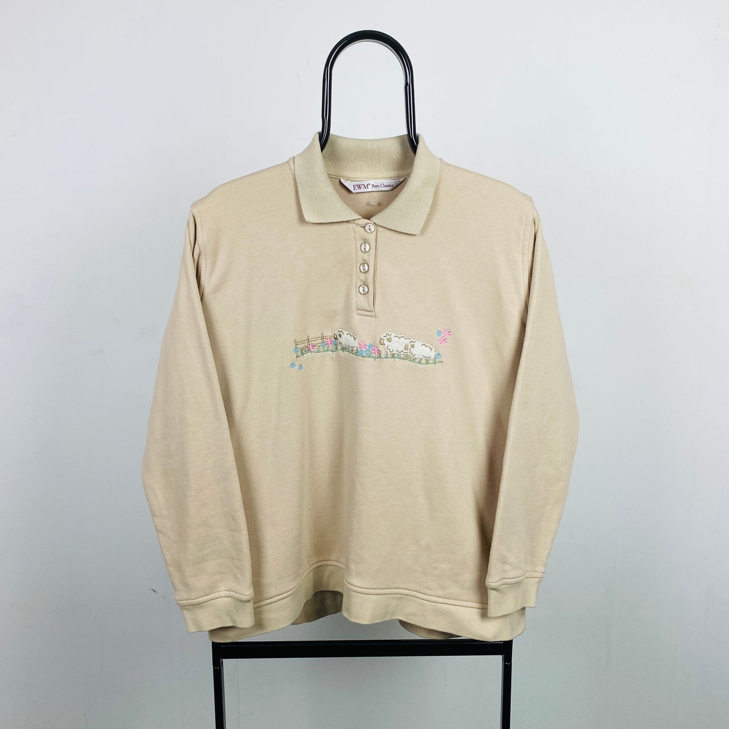 Retro Sheep Sweatshirt Brown Large