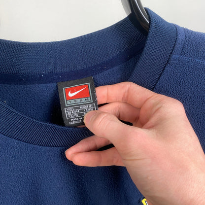00s Nike Barcelona Fleece Sweatshirt Blue Large