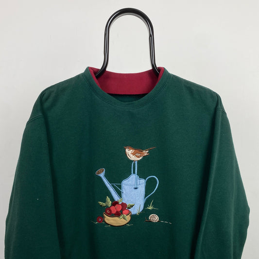Retro Gardening Sweatshirt Green Small